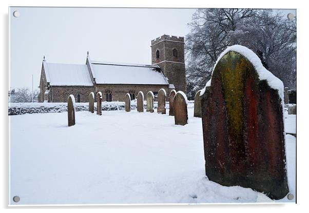 Church and gravestone Acrylic by Stephen Mole