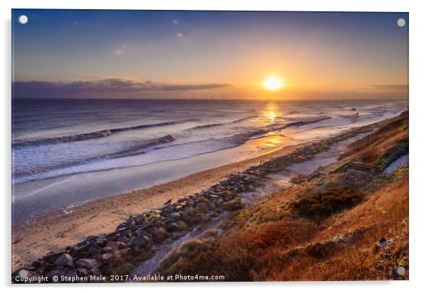 Scratby Beach at Sunrise Acrylic by Stephen Mole