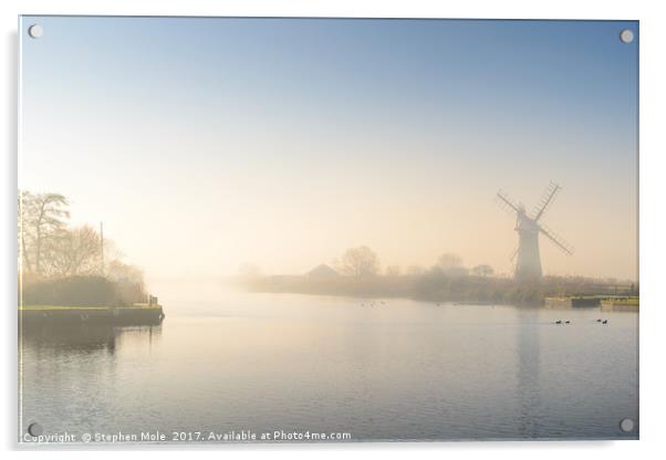 Hazy Morning at Thurne Acrylic by Stephen Mole