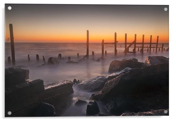 Pre dawn at Happisburgh Acrylic by Stephen Mole