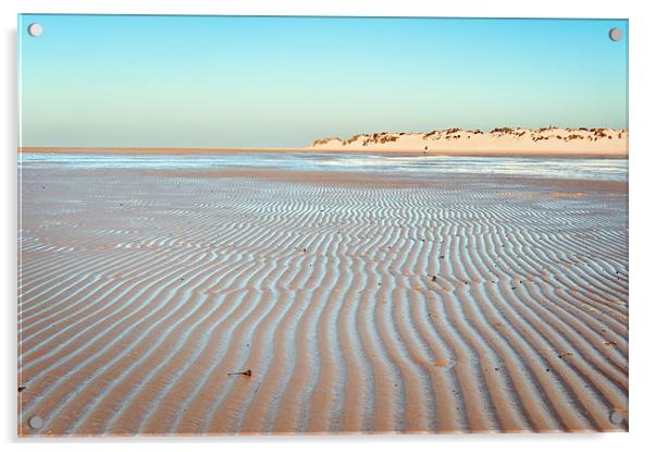 Ridges in the sand Acrylic by Stephen Mole