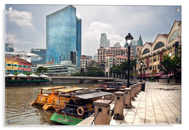 Clarke Quay, Singapore Acrylic by Stephen Mole