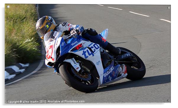 Guy Martin IOMTT 2012 Acrylic by allen martin