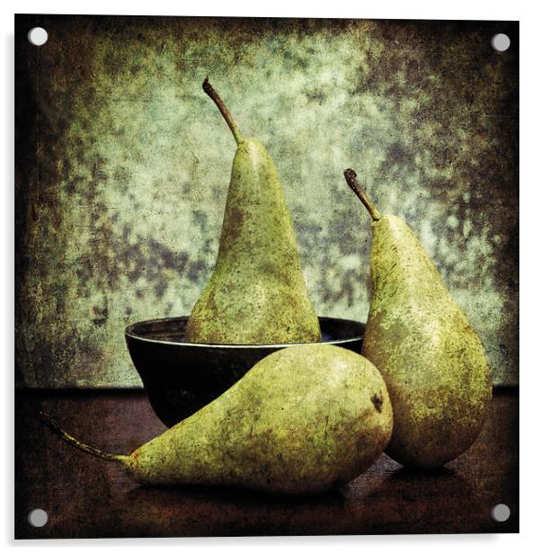 Pears and a bowl Acrylic by James Rowland