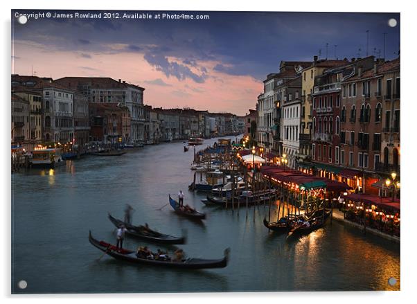 View from Rialto Bridge, Venice Acrylic by James Rowland