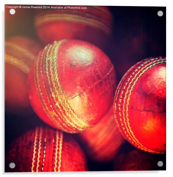  Cricket Balls Acrylic by James Rowland