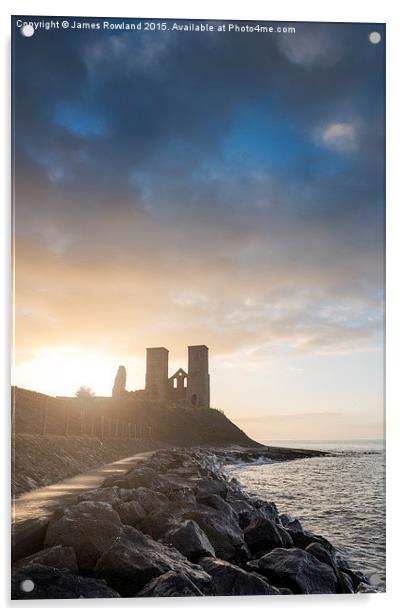  Reculver Towers Acrylic by James Rowland