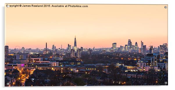 London Landmarks Panorama Acrylic by James Rowland