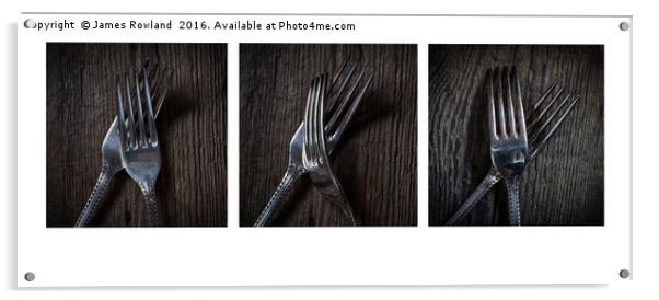 Fork Tryptic Acrylic by James Rowland