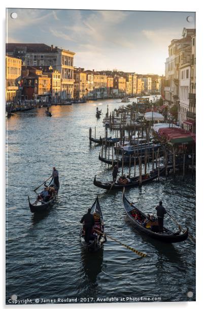 Venetian Gondolas Acrylic by James Rowland