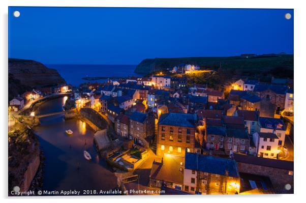 Staithes at Dusk Acrylic by Martin Appleby