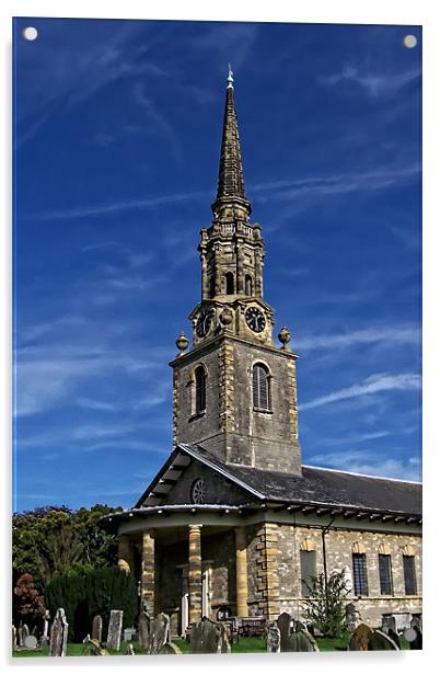 Mereworth Church Acrylic by Dave Windsor