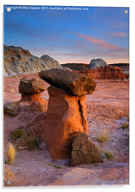 Brokentop Hoodoo Sunset Acrylic by Mike Dawson