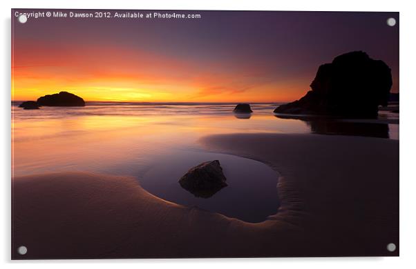 Cannon Beach Sunset Acrylic by Mike Dawson