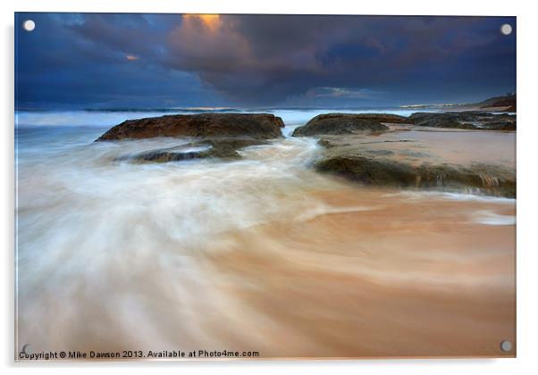 Ebb Tide Sunrise Acrylic by Mike Dawson