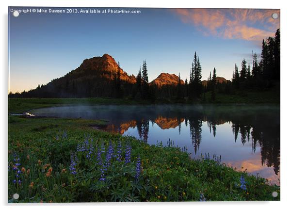 Yakima Peak Sunrise Acrylic by Mike Dawson
