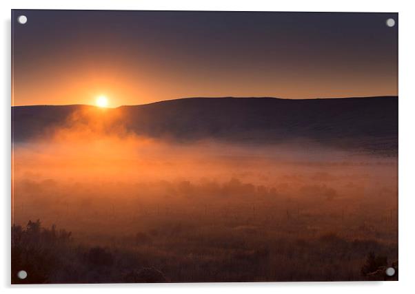 High Desert Morning Mist Acrylic by Mike Dawson