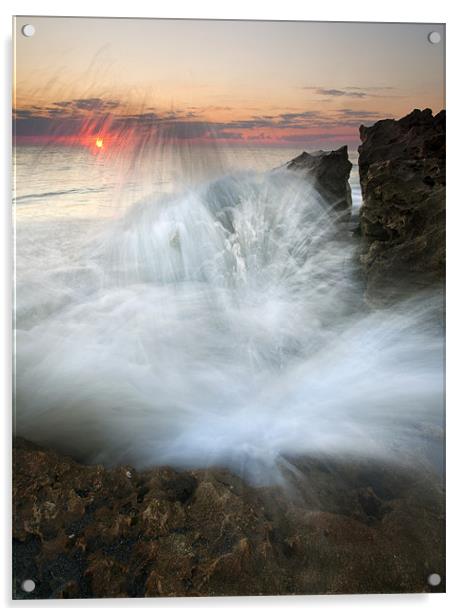 Blowing Rocks Sunrise Explosion Acrylic by Mike Dawson