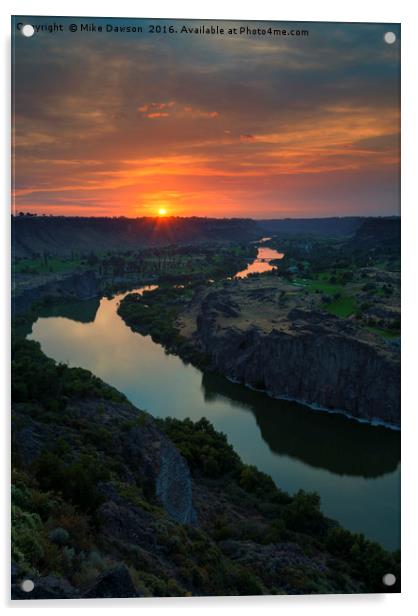 Snake River Sunset Acrylic by Mike Dawson