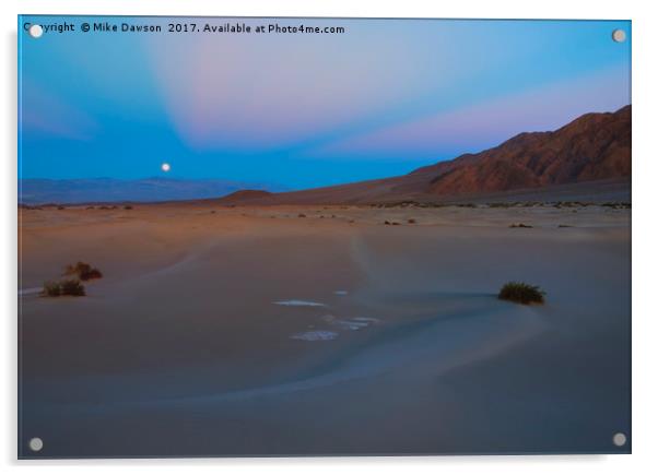 Death Valley Moonrise Acrylic by Mike Dawson