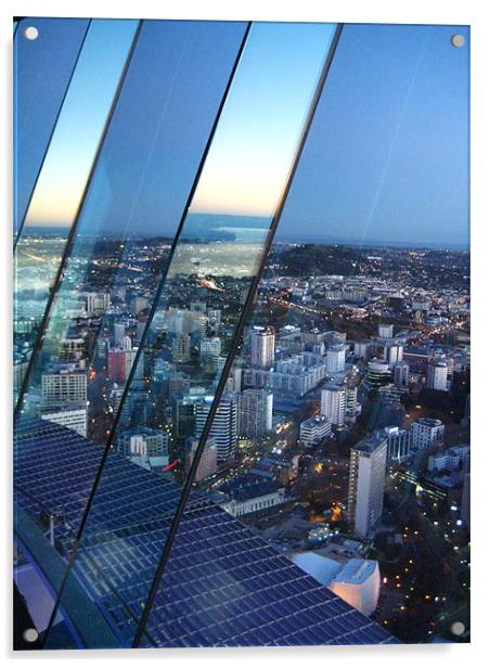 Auckland Skytower Acrylic by Lisa Tayler