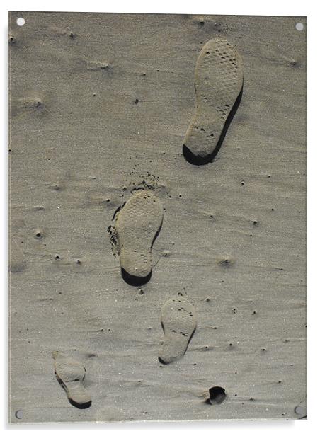 Footprints in the sand Acrylic by Lisa Tayler