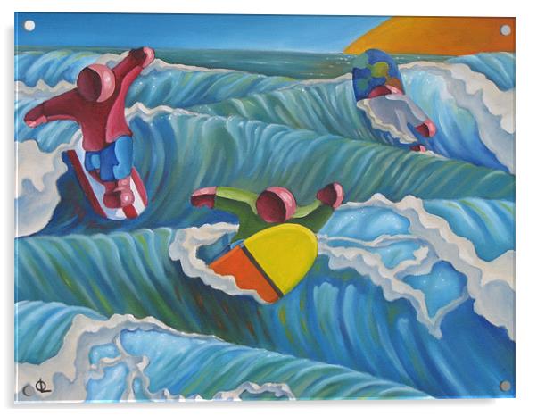Caution: Surf Zone Acrylic by Olivier Longuet