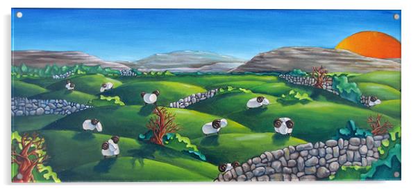 Burren Sheep #2 Acrylic by Olivier Longuet