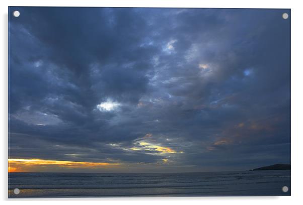 Dramatic Sky at Poppet Sands Acrylic by Charlie Gray LRPS