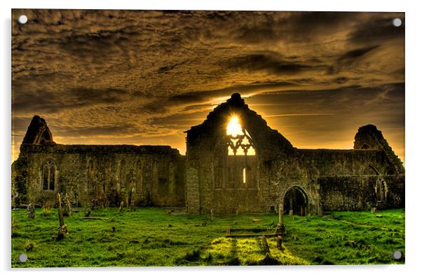 Ruins of Ireland - Dominican Priory Athenry Acrylic by Andreas Hartmann
