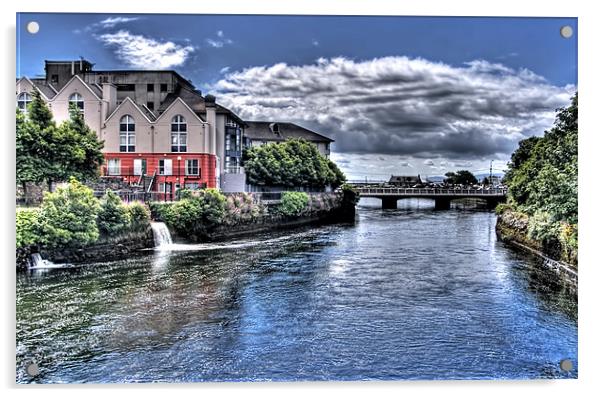 River Corrib, Galway City Acrylic by Andreas Hartmann