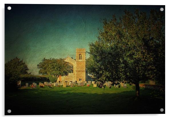 Edgefield Church in Norfolk Acrylic by Julie Coe