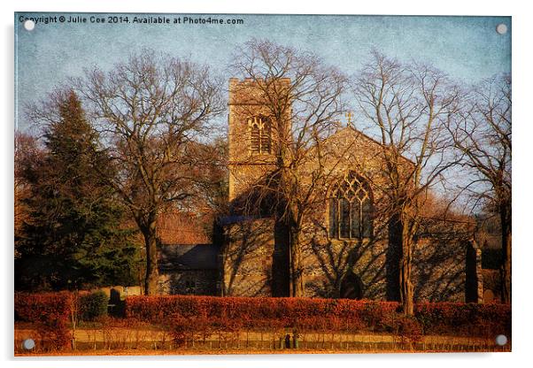 Edgefield Church - Colour Acrylic by Julie Coe