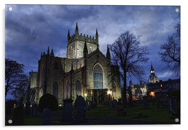 Dunfermline Abbey at night Acrylic by Andrew Beveridge