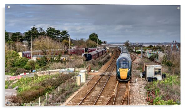 Dawlish Warren Express  Acrylic by Rob Hawkins