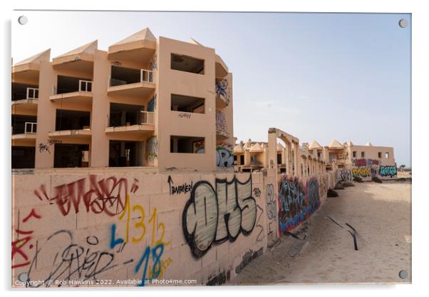 Corralejo Graffiti  Acrylic by Rob Hawkins