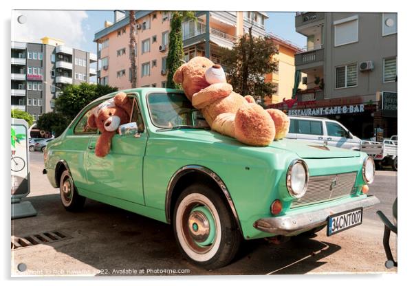 Bear Car Acrylic by Rob Hawkins