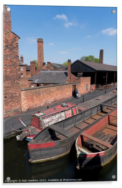 Barges of the black country Acrylic by Rob Hawkins