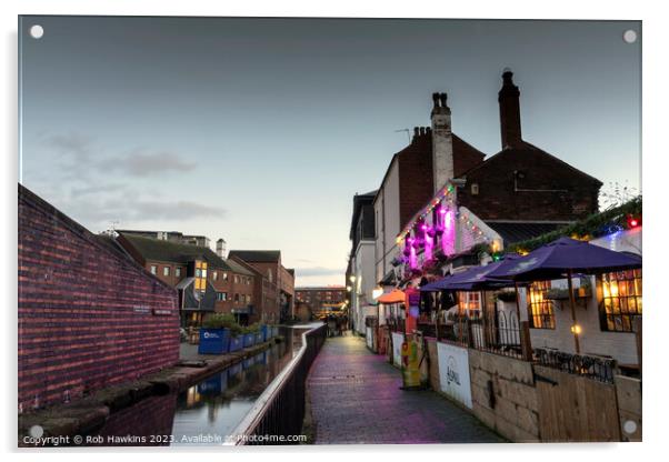 Worcester Bar twilight Acrylic by Rob Hawkins