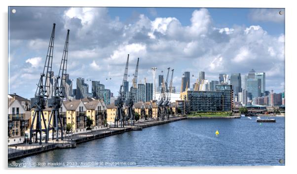 Docklands city skyline  Acrylic by Rob Hawkins