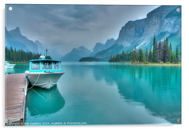 Lake Maligne Reflections Acrylic by Rob Hawkins