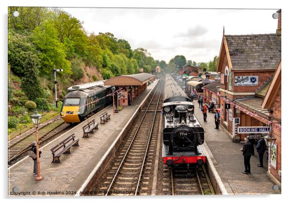 HST and Pannier at Bewdley Acrylic by Rob Hawkins