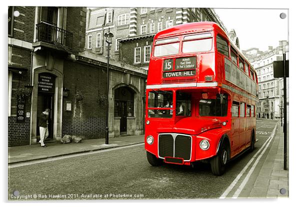 No 15 bus Acrylic by Rob Hawkins