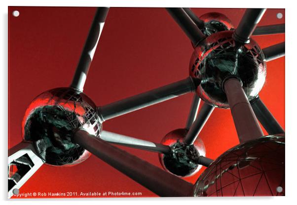 Red Atomium Acrylic by Rob Hawkins