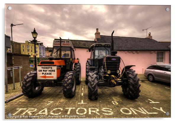 Tractors Only Acrylic by Rob Hawkins