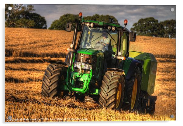 Tractor & the Baler Acrylic by Rob Hawkins