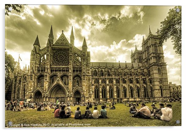 Westminster Abbey Acrylic by Rob Hawkins