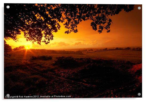 Nomansland Sunset Acrylic by Rob Hawkins