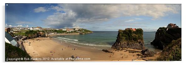 Panorama of Newquay Acrylic by Rob Hawkins