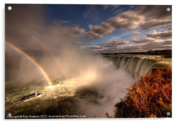 Rainbows over Niagara Falls Acrylic by Rob Hawkins